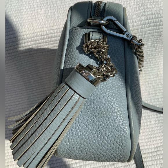 Michael Kors Jet Set Pebbled Leather Crossbody Shoulder Handbag Tassel Accent - Picture 5 of 13